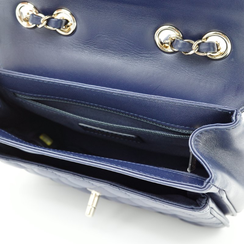 【CP 精選🌟小編推薦】nel 香奈兒 Classic Flap 22cm 方型 海軍藍 深藍色 淡金釦 鏈條包 單肩包 斜背包-7