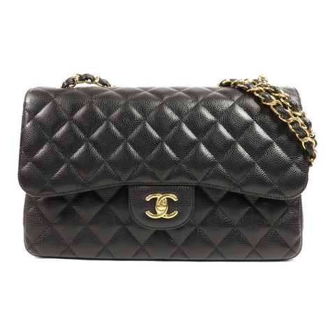 CHANEL 牛皮皮革Large Classic金扣鏈帶肩背袋