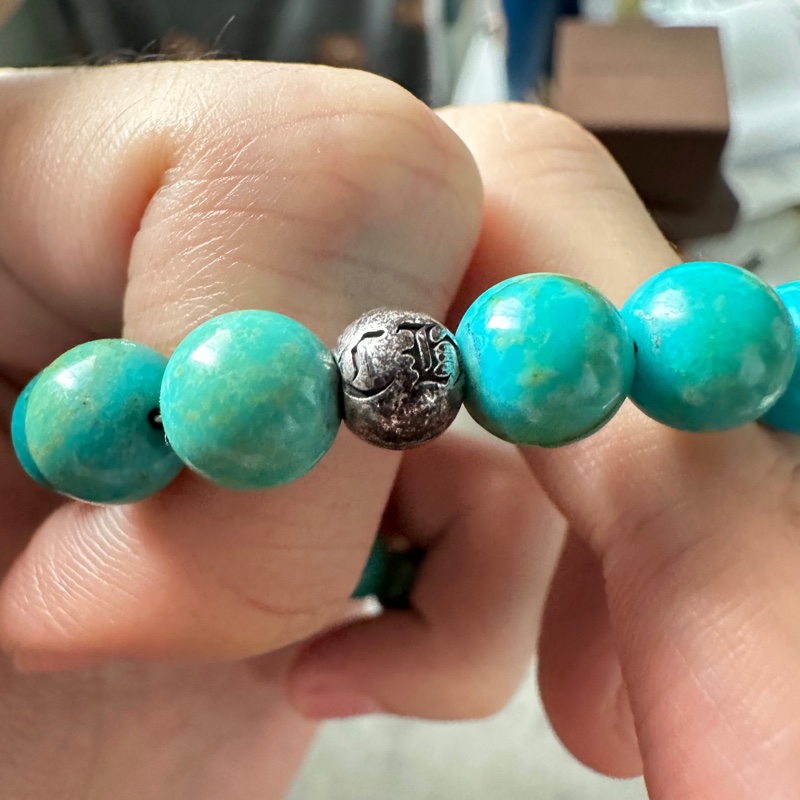 克羅心 Chrome hearts 4銀珠 綠松石 手串 串珠 手環 珠珠-4