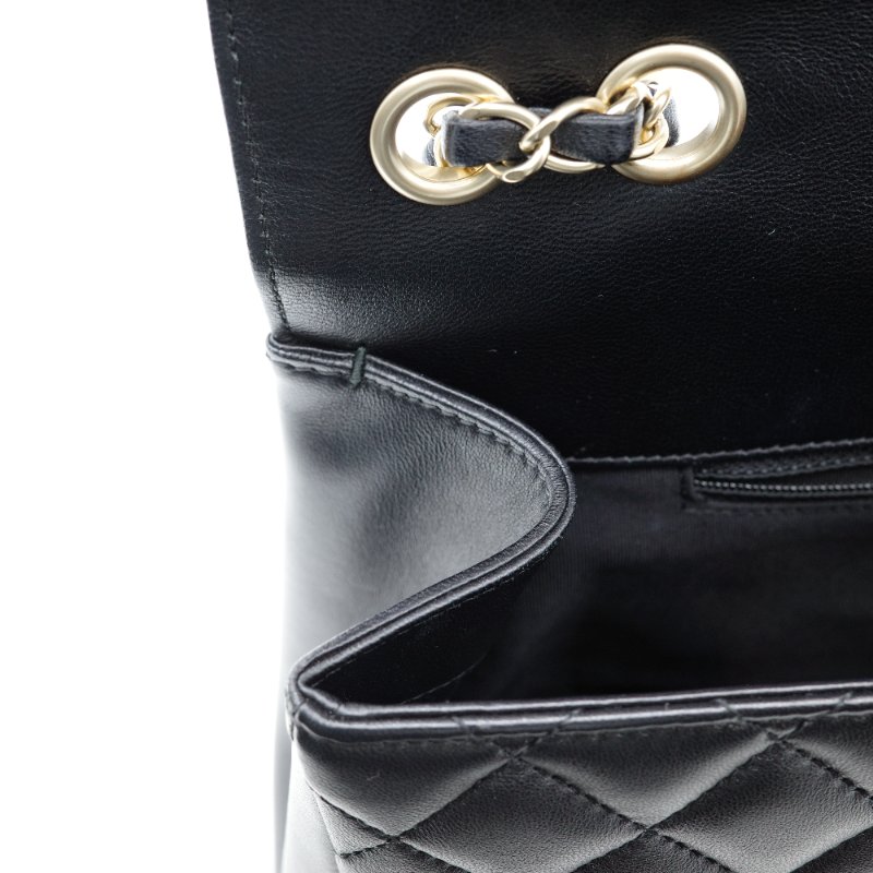 【CP 精選🌟小編推薦】Chanel 香奈兒 Classic Flap 30cm 戴妃系列 黑色 小牛皮 淡金扣 鏈條包 斜挎包 單肩包-16