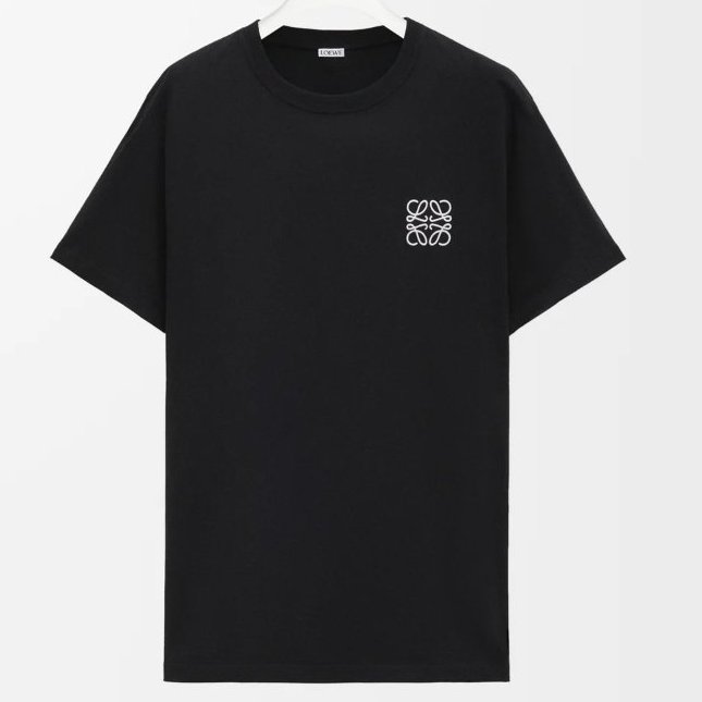 【全新品♥️盒子吊牌在】Loewe 羅威 Anagram 黑色棉質 經典 Logo T-shirt 短袖上衣-0