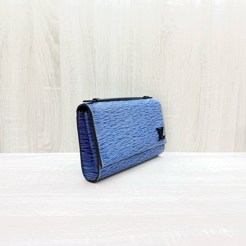 LV藍拼黑EPI牛皮Clery下蓋手提側背包M54539-3