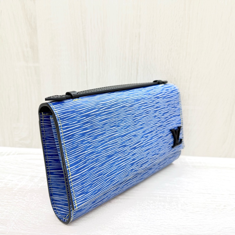 LV藍拼黑EPI牛皮Clery下蓋手提側背包M54539-4