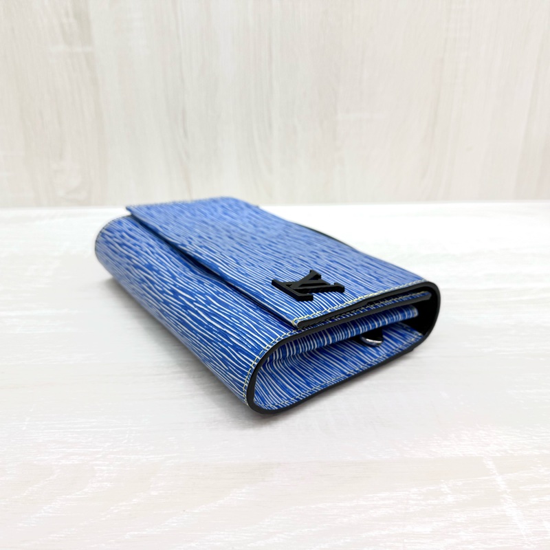 LV藍拼黑EPI牛皮Clery下蓋手提側背包M54539-6