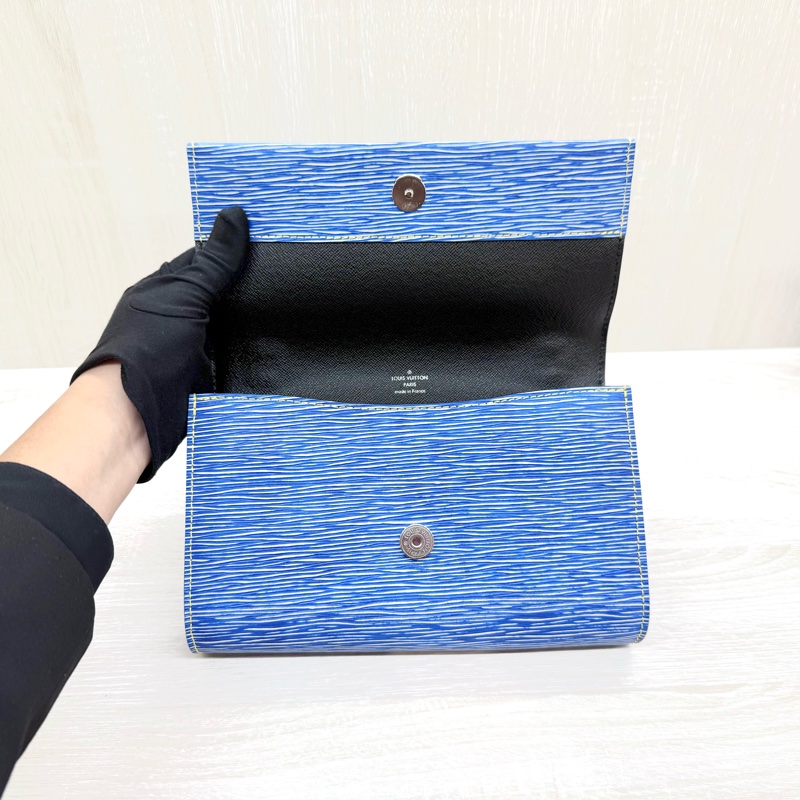 LV藍拼黑EPI牛皮Clery下蓋手提側背包M54539-8