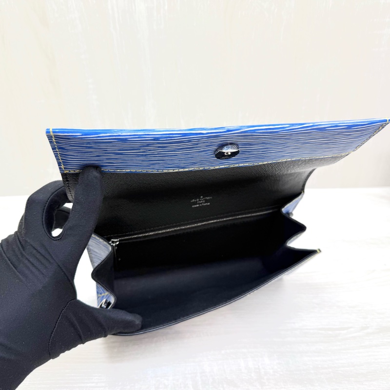 LV藍拼黑EPI牛皮Clery下蓋手提側背包M54539-9