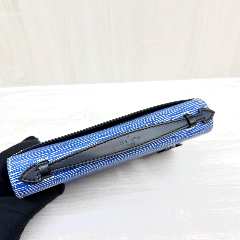 LV藍拼黑EPI牛皮Clery下蓋手提側背包M54539-10