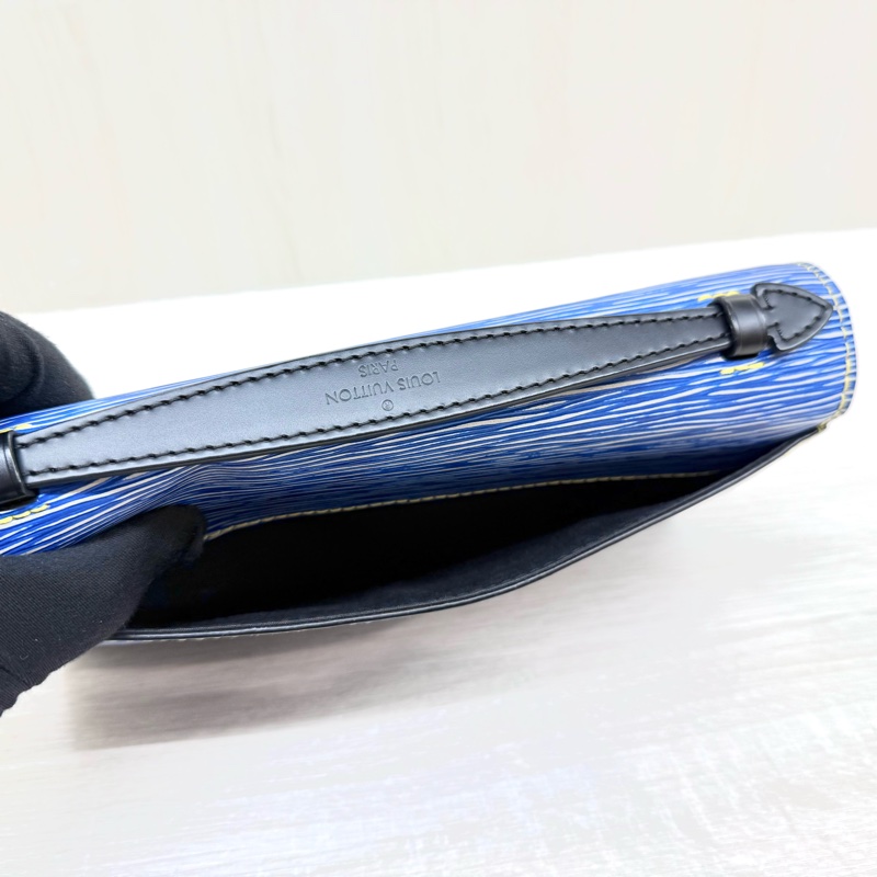 LV藍拼黑EPI牛皮Clery下蓋手提側背包M54539-12