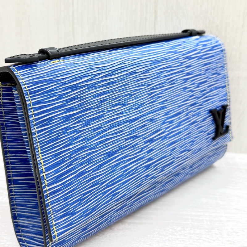 LV藍拼黑EPI牛皮Clery下蓋手提側背包M54539-14