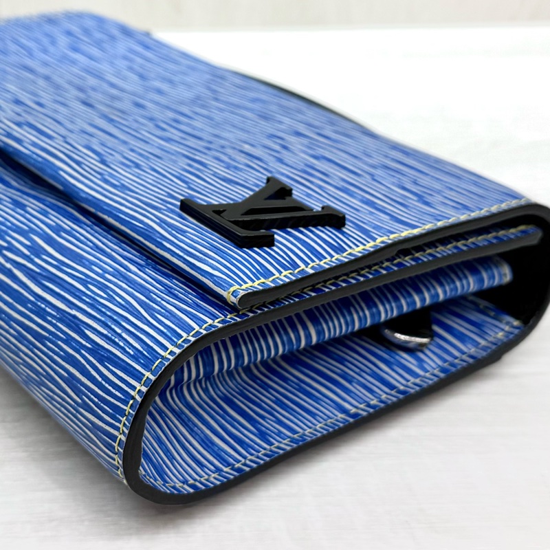 LV藍拼黑EPI牛皮Clery下蓋手提側背包M54539-15