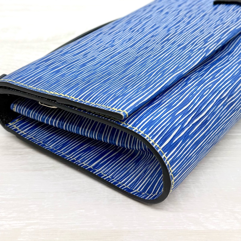 LV藍拼黑EPI牛皮Clery下蓋手提側背包M54539-16