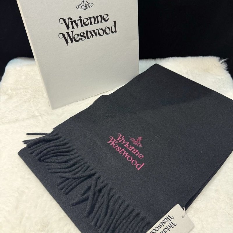 Vivienne Westwood EMB Logo Scarf In Black / Viola-0