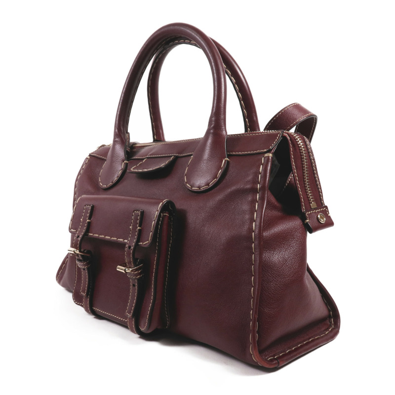 Chloe 牛皮皮革Edith Handle Bag金扣肩背袋-2