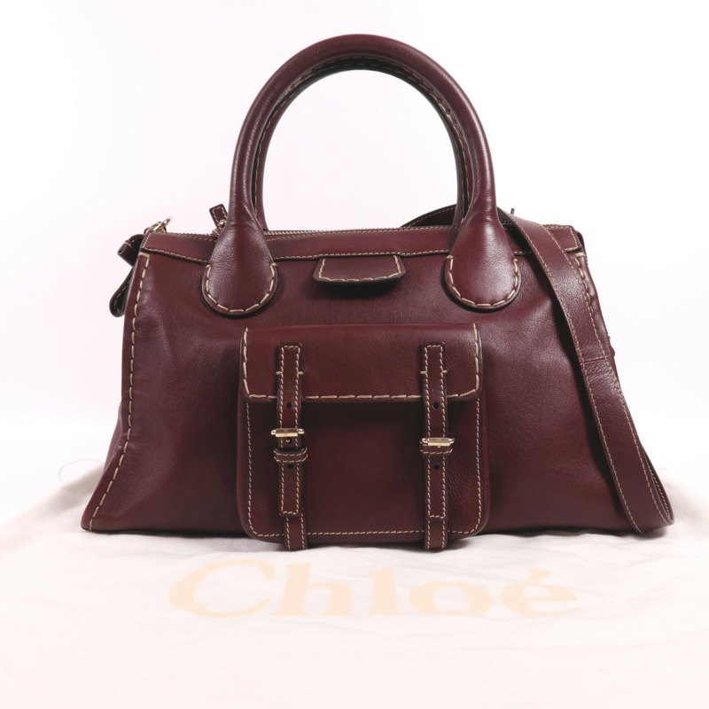 Chloe 牛皮皮革Edith Handle Bag金扣肩背袋-15