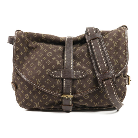 LOUIS VUITTON Monogram Mini Lin Saumur 30金扣肩背袋