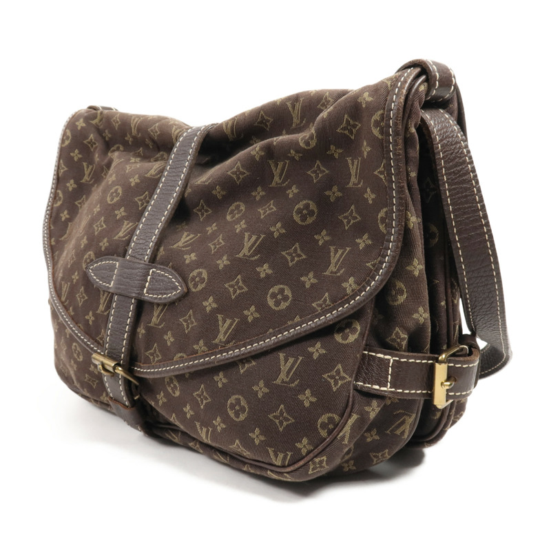 LOUIS VUITTON Monogram Mini Lin Saumur 30金扣肩背袋-2