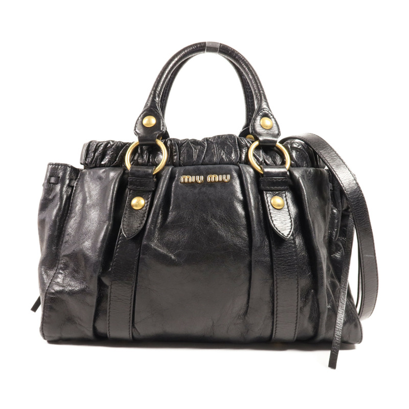 Miu Miu 牛皮皮革2 Way Shoulder金扣手挽肩背兩用袋-0