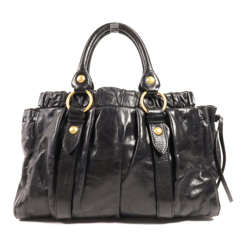 Miu Miu 牛皮皮革2 Way Shoulder金扣手挽肩背兩用袋-1