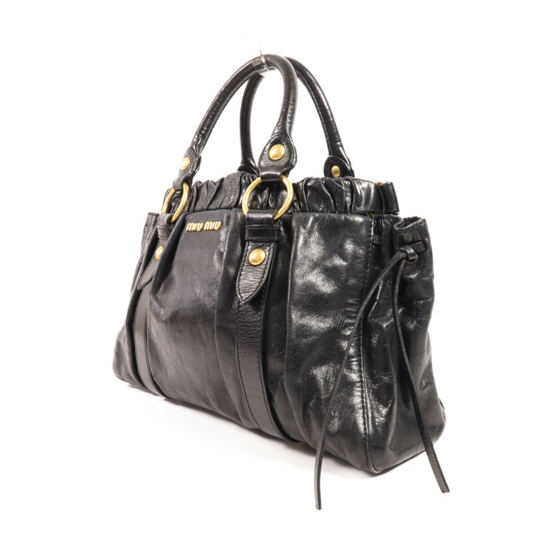 Miu Miu 牛皮皮革2 Way Shoulder金扣手挽肩背兩用袋-2