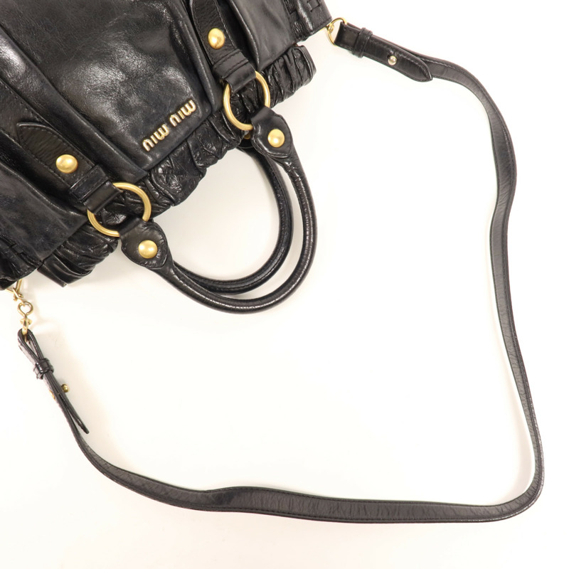 Miu Miu 牛皮皮革2 Way Shoulder金扣手挽肩背兩用袋-4