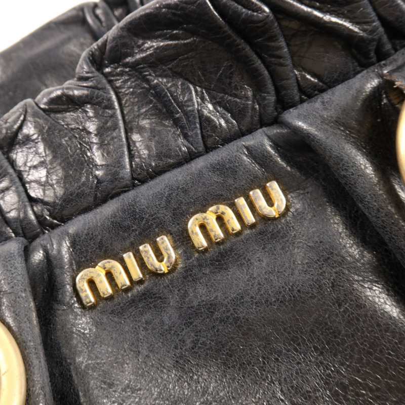 Miu Miu 牛皮皮革2 Way Shoulder金扣手挽肩背兩用袋-12