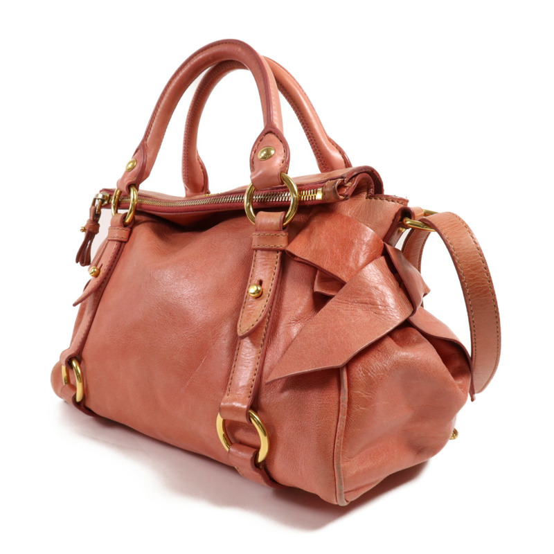 Miu Miu 牛皮皮革2 Way Shoulder金扣手挽肩背兩用袋-2