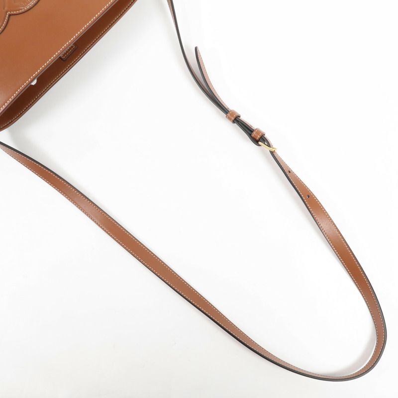 CELINE 牛皮皮革Cuir Triomphe金扣肩背袋-4