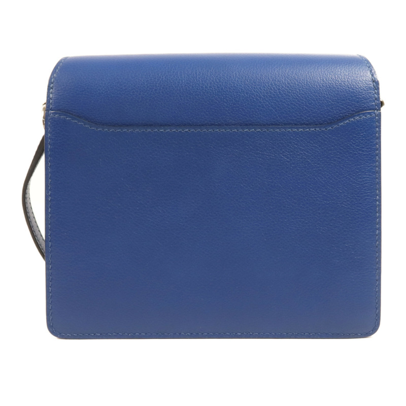 HERMES Evercolour皮革Roulis Mini銀扣肩背袋Blue Zellige-1