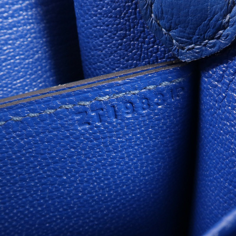 HERMES Evercolour皮革Roulis Mini銀扣肩背袋Blue Zellige-6