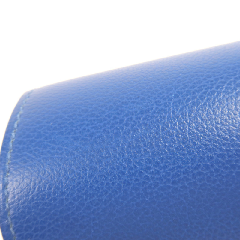 HERMES Evercolour皮革Roulis Mini銀扣肩背袋Blue Zellige-13