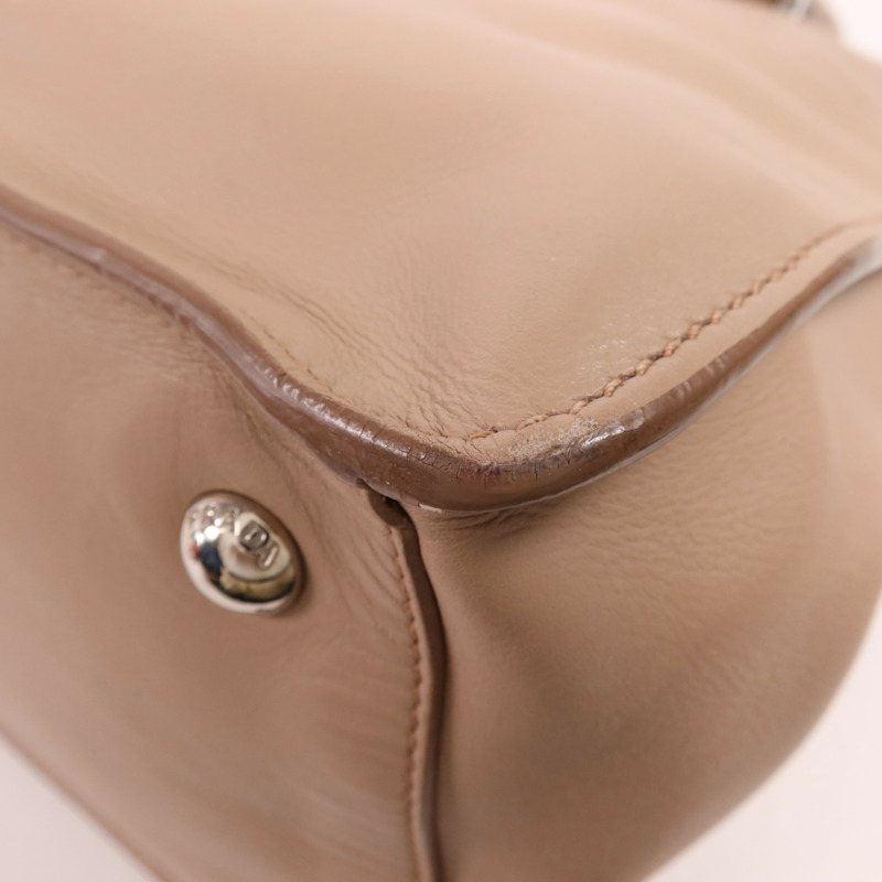 PRADA 牛皮皮革2 Way Shoulder銀扣手挽肩背兩用袋-5