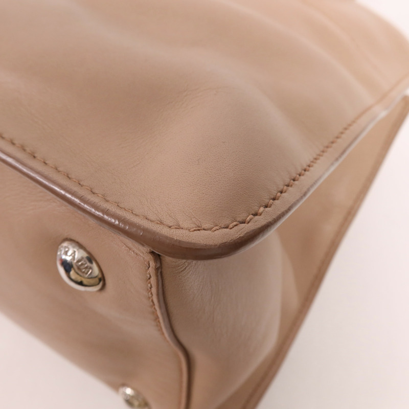 PRADA 牛皮皮革2 Way Shoulder銀扣手挽肩背兩用袋-7