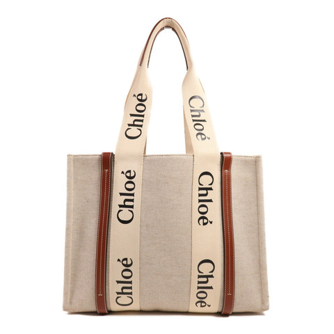 Chloe 帆布Woody Medium肩背袋/手挽袋