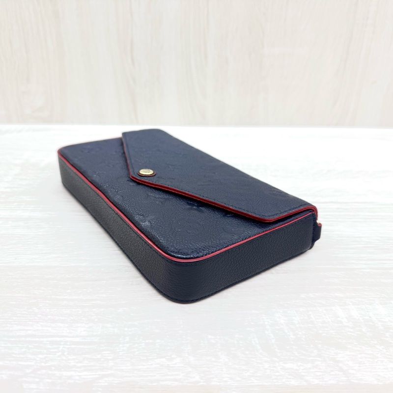 LV海軍藍牛皮壓紋信封下蓋三合一鏈包M64099-5