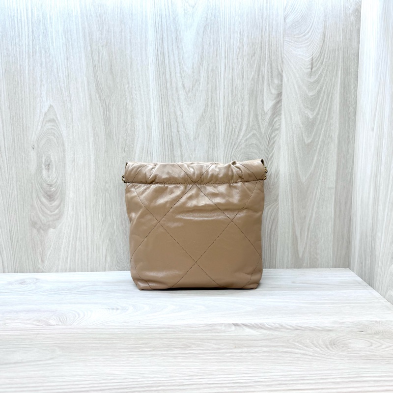 Chanel奶茶油蠟皮mini22bag AS3980-1