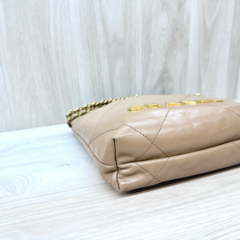 Chanel奶茶油蠟皮mini22bag AS3980-6