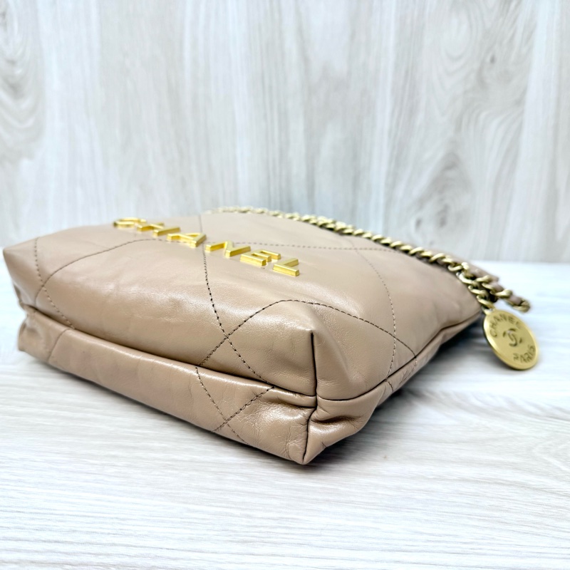 Chanel奶茶油蠟皮mini22bag AS3980-7