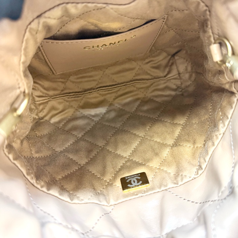 Chanel奶茶油蠟皮mini22bag AS3980-10
