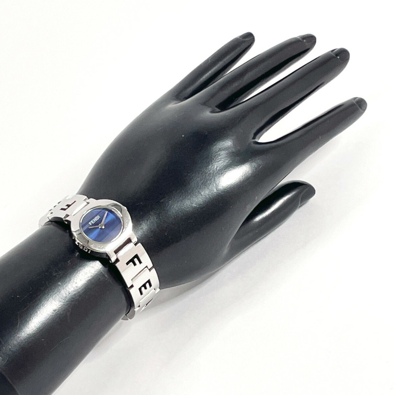 FENDI Horology 3050L 女士腕錶,不鏽鋼錶殼/不鏽鋼錶帶,銀色石英機芯,海軍藍錶盤-8