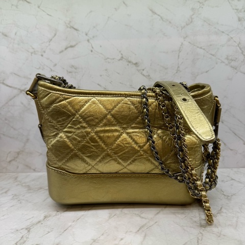 CHANEL 香檳金小款流浪包
