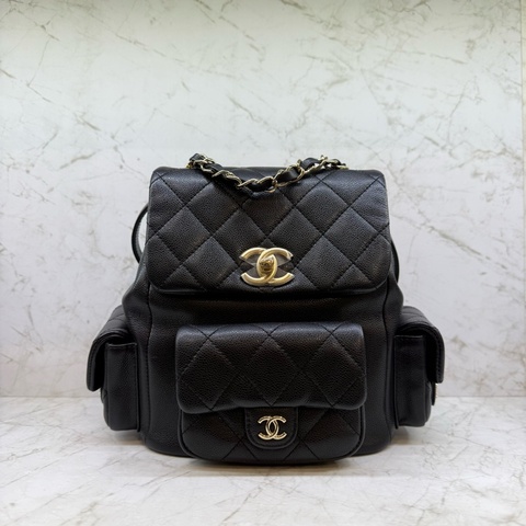 CHANEL黑金荔枝皮炸藥後揹包 _ 晶片