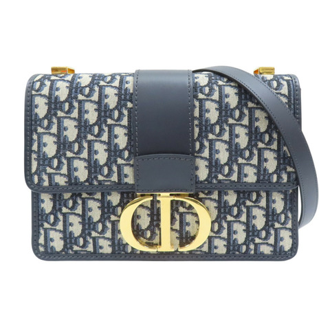 藍色 緹花帆布 牛皮 30 Montaigne 肩背包【Dior 迪奧 】