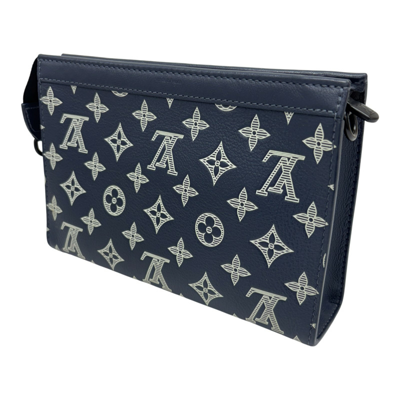 Monogram Shadow 皮革 藏青色 Gaston 可穿戴式錢包 【LOUIS VUITTON LV 路易威登】 M83384-1