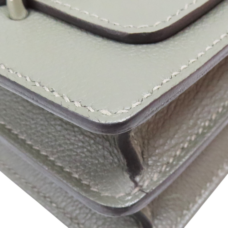 灰色 Evercolor牛皮 Roulis Mini 肩背包 銀釦【HERMES 愛馬仕】 K刻 銀扣 H070510CK-8