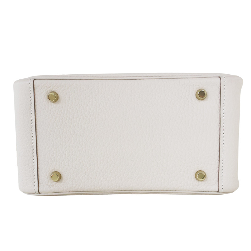 奶昔白 TC牛皮 Mini Lindy 肩背包 Z刻 金釦【HERMES 愛馬仕】 H079086CC-3