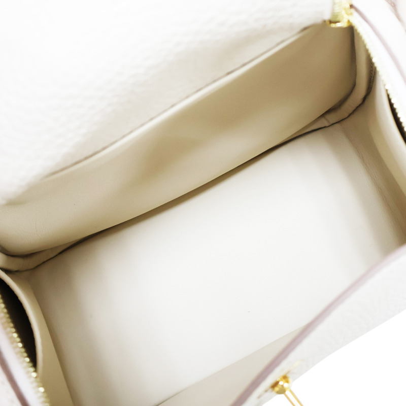 奶昔白 TC牛皮 Mini Lindy 肩背包 Z刻 金釦【HERMES 愛馬仕】 H079086CC-4