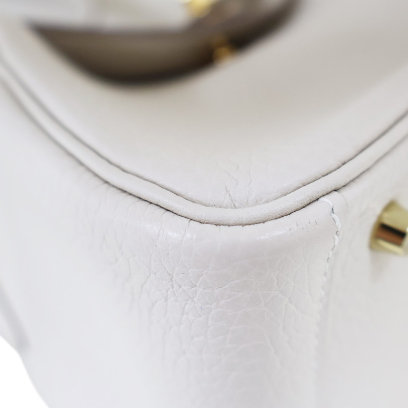 奶昔白 TC牛皮 Mini Lindy 肩背包 Z刻 金釦【HERMES 愛馬仕】 H079086CC-8
