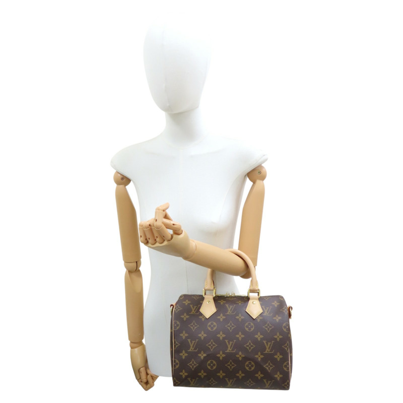 棕色原花帆布 Speedy Bandouliere 25 兩用包【LOUIS VUITTON LV 路易威登】 M41113-7