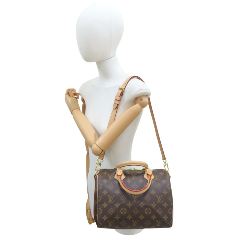 棕色原花帆布 Speedy Bandouliere 25 兩用包【LOUIS VUITTON LV 路易威登】 M41113-8