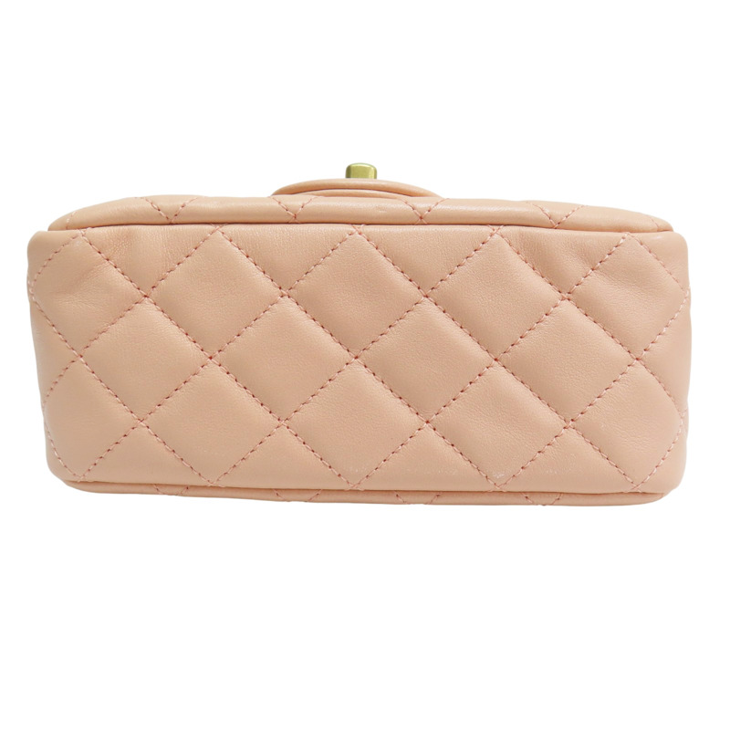 粉橘色 羊皮 Coco 17金球 鏈帶 肩背包 金釦【CHANEL 香奈兒】 A35200-3